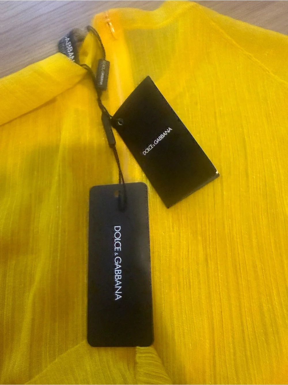 Dolce & Gabbana Bright Yellow Long-Sleeve Sheer Ribbed Top - Picture 7 of 7